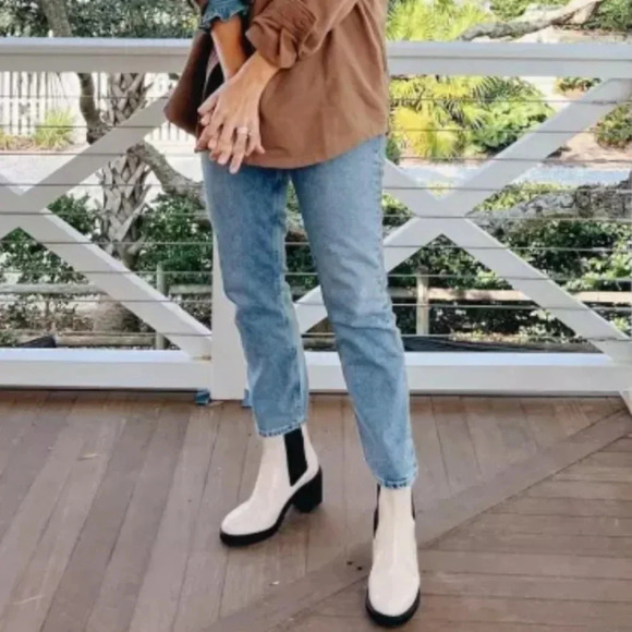 New Seychelles Far-fetched Cream Black Lug Chelsea Boots - Picture 5 of 6